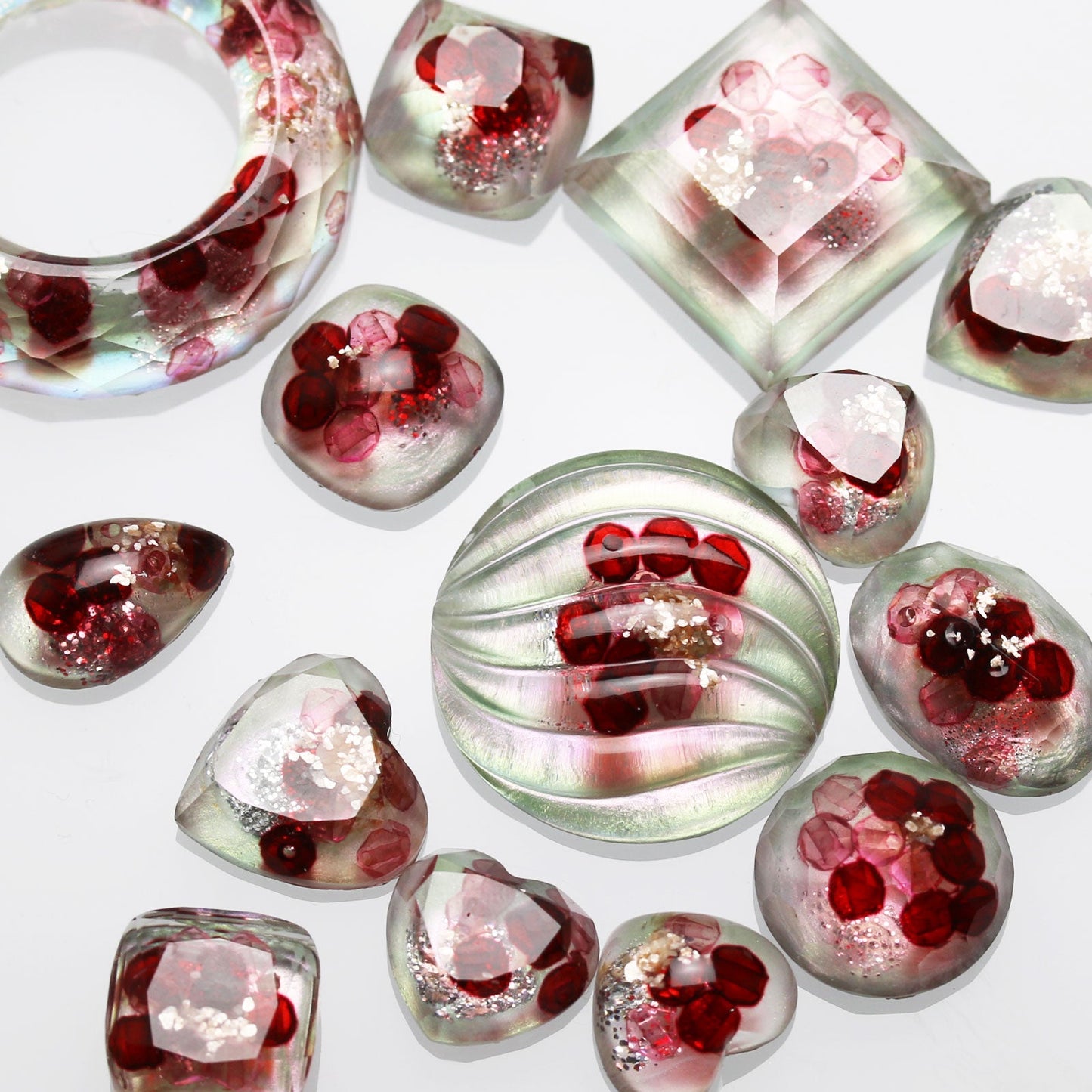 Hair Clip Donut Red Pink Gift Resin TAMARUSAN