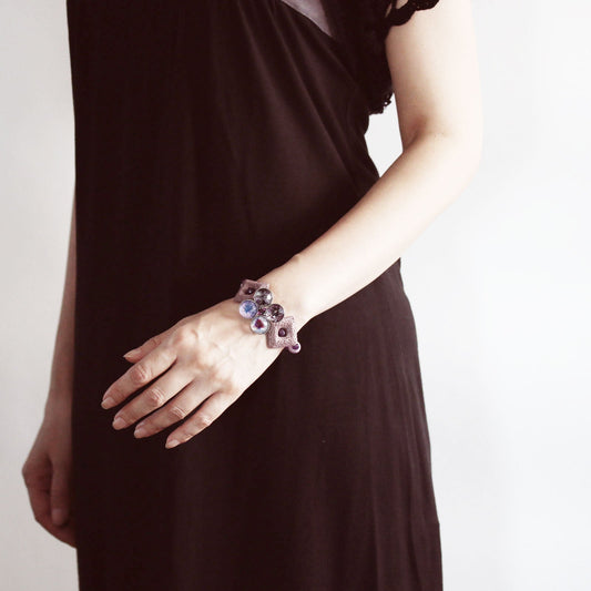 Bracelet Purple Flower Lava TAMARUSAN