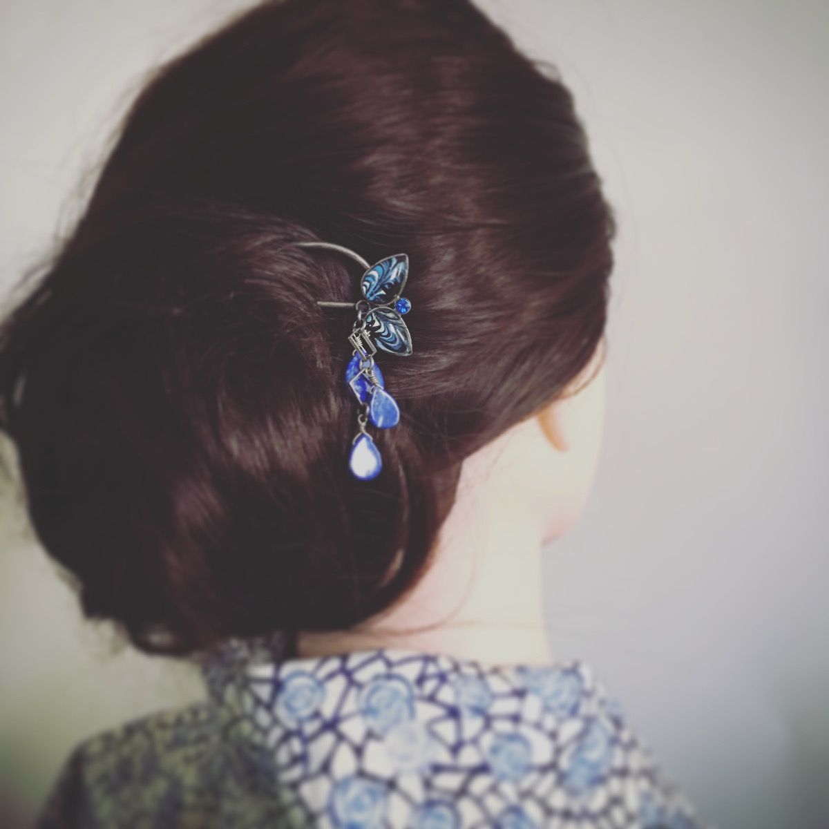 Hair Comb Blue Lapis Lazuli TAMARUSAN