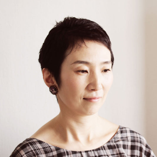 Earrings Purple Marble Big TAMARUSAN