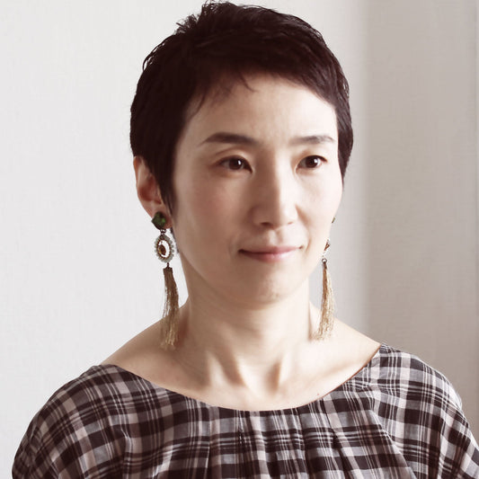 Earrings Tassel Marble Green TAMARUSAN