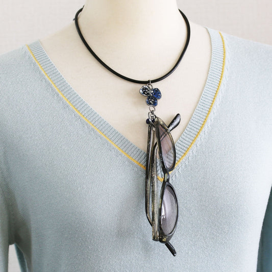 Eyeglass Holder Violet Blue Marble TAMARUSAN