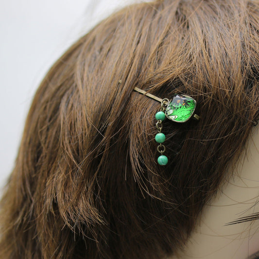 Hairpin Green Marble Turquoise TAMARUSAN