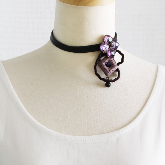 Choker Lava Amethyst Marble Purple TAMARUSAN