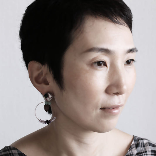 Pierced Earrings Hoop Purple TAMARUSAN