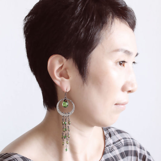 Hook Earrings Marble Green TAMARUSAN