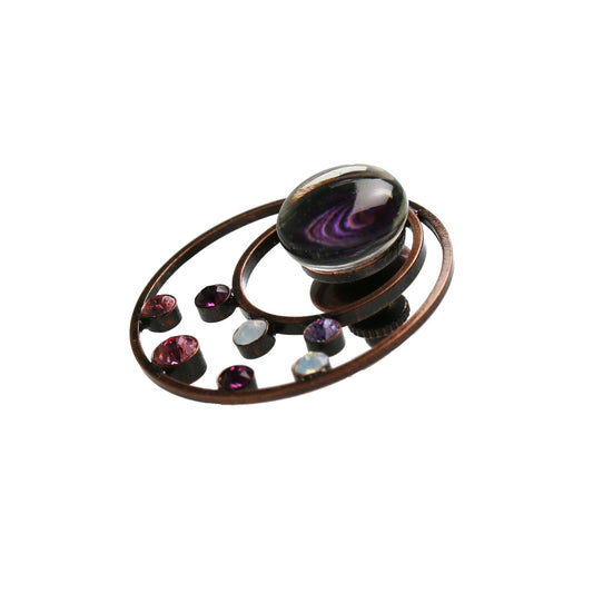 Pin Brooch Purple Marble TAMARUSAN