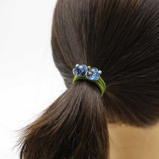 Hair Elastic Marble Blue Heart TAMARUSAN
