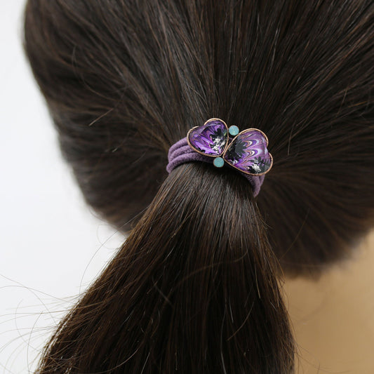 Simple Elastic Marble Purple Heart Gift TAMARUSAN