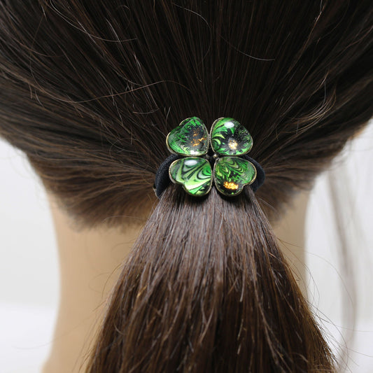 Hair Tie Green Flower Marble TAMARUSAN
