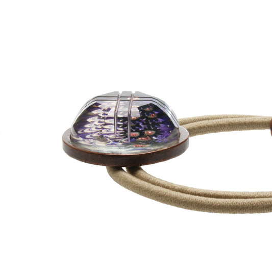 Simple Hair Elastic Purple Marble Handmade TAMARUSAN