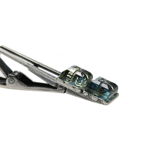 Simple Tie Clip Blue Marble Square TAMARUSAN