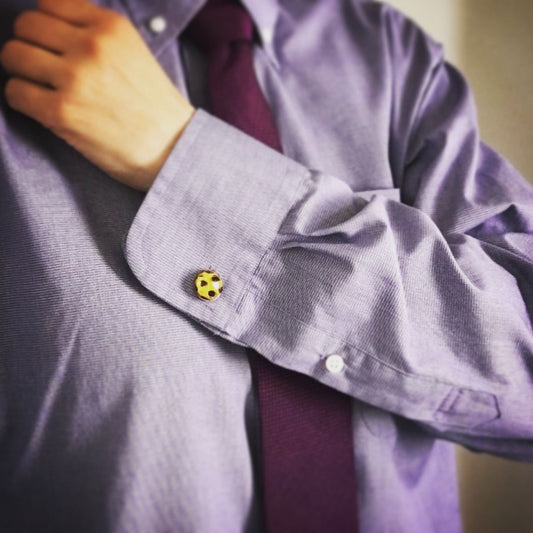 Cuff Links Cheetah Animal Yellow TAMARUSAN