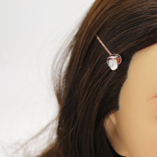 Hairpin Heart Calico Cat Brown TAMARUSAN