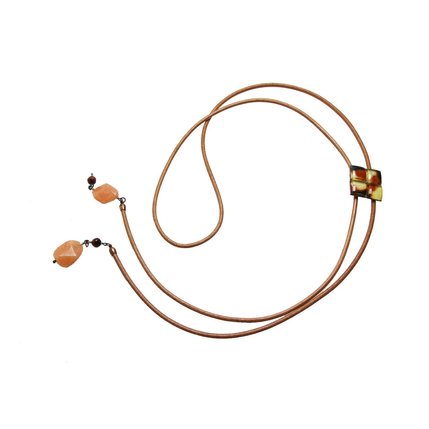 Bolo Tie Leather Tortoiseshell Cat Brown TAMARUSAN