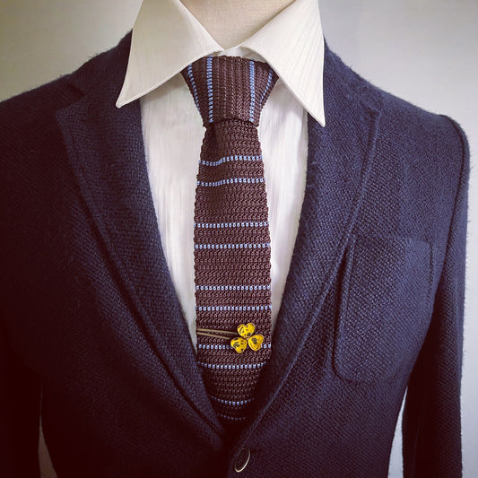 Tie Clip Flower Cheetah Yellow TAMARUSAN