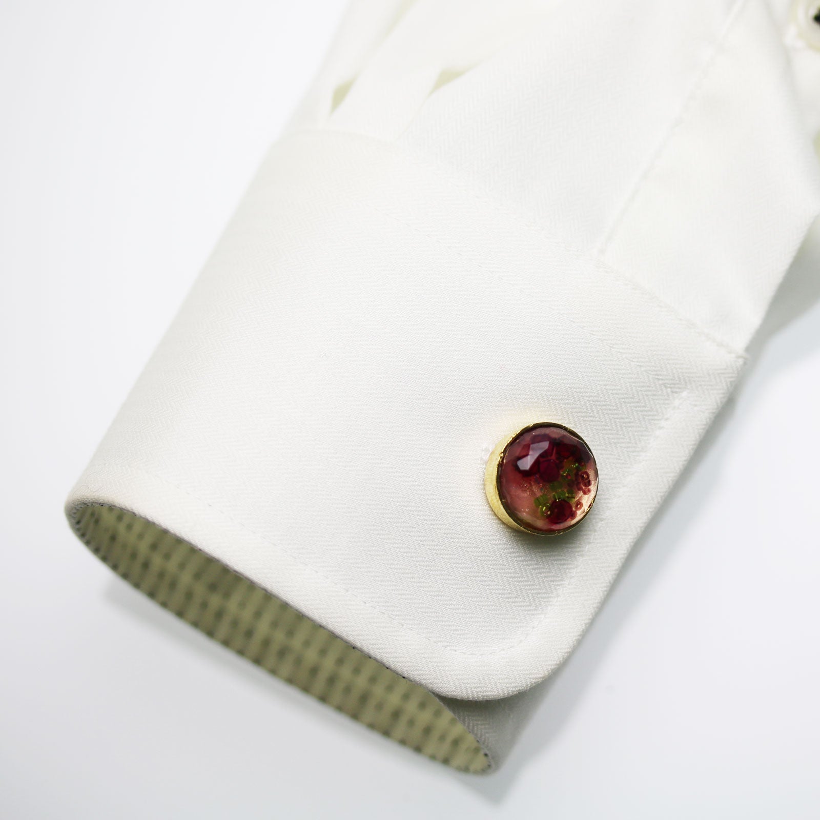 Button Cover Pink Gold Cuff Links TAMARUSAN
