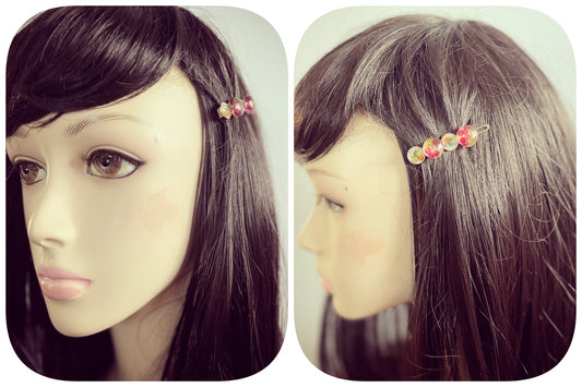 Pin Barrette Pink Gold Resin TAMARUSAN