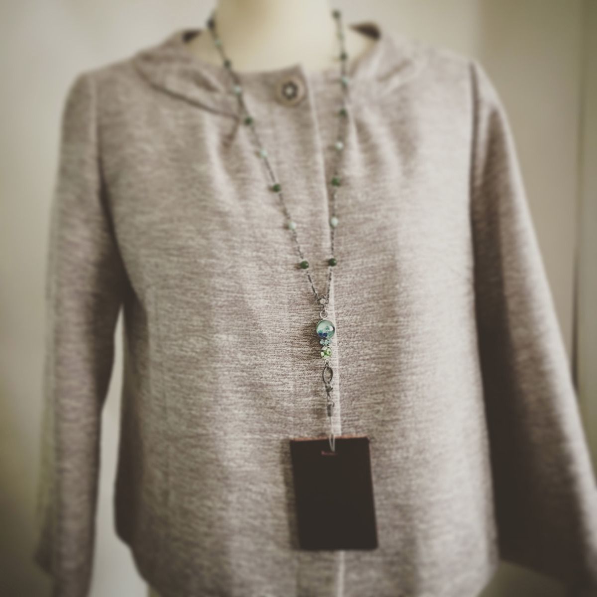 Id Holder Neck Strap Necklace Blue Amazonite TAMARUSAN