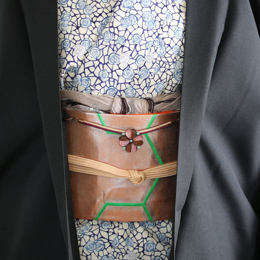 Haori Himo Pink Flower Kimono Coat TAMARUSAN