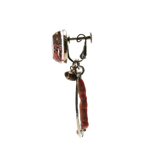 Hoop Earrings Pink Lame Resin TAMARUSAN