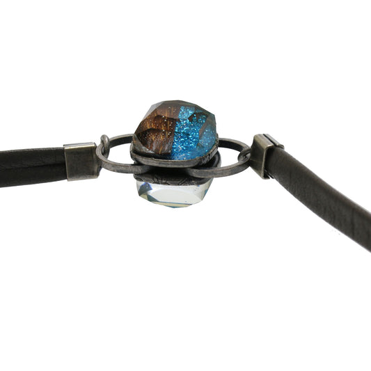 Eyeglass Chain Men's Moon Stone Leather TAMARUSAN