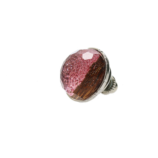 Pin Brooch Wood Pink Glitter TAMARUSAN