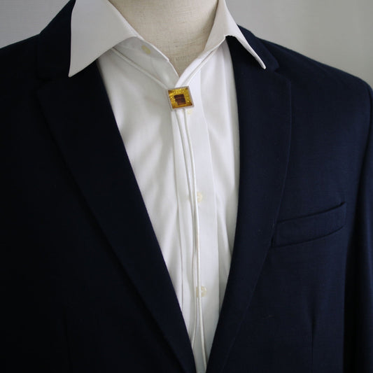 Leather Strap Bolo Tie 24k Men's Accessory Yellow TAMARUSAN