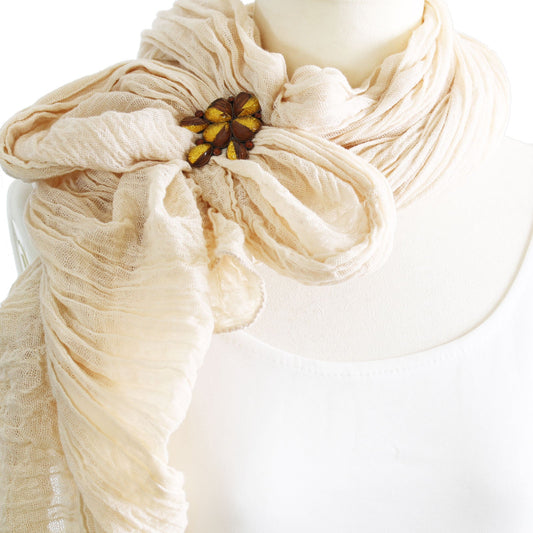 Scarf Clasp Clip Yellow Gold Large Size TAMARUSAN