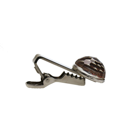 Simple Tie Clip Pink Grain Short Rhodium TAMARUSAN