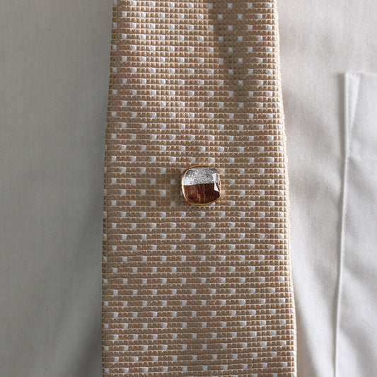 Tie Tack Silver Color Wood Men's Accessory TAMARUSAN