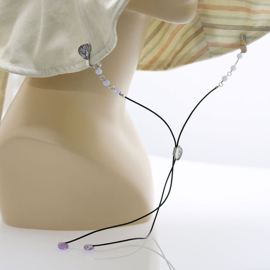 Hat Clips Amethyst Leather Heart Purple TAMARUSAN