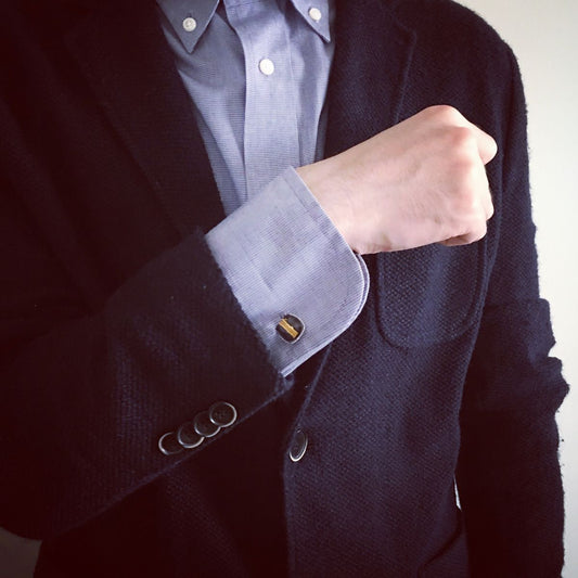 Cuff Links Mizuhiki Purple Yellow TAMARUSAN