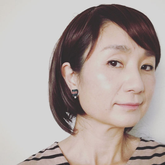 Clip Earrings Blue Mizuhiki TAMARUSAN