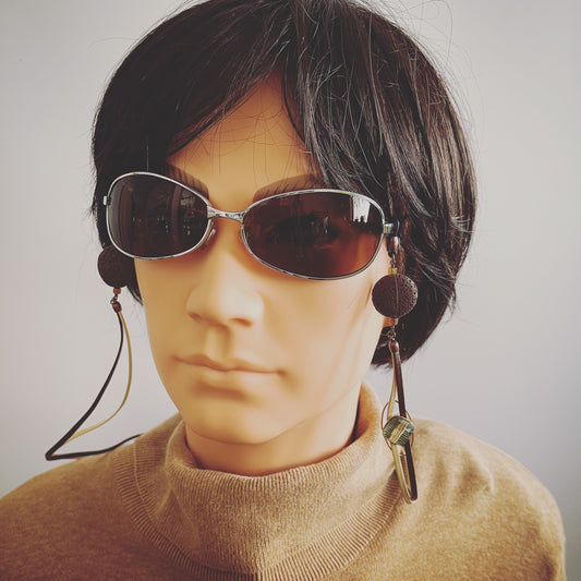 Eyeglass Cord Mizuhiki Leather Green TAMARUSAN