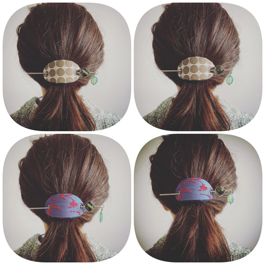 Barrette Blue Mizuhiki Hair Stick TAMARUSAN