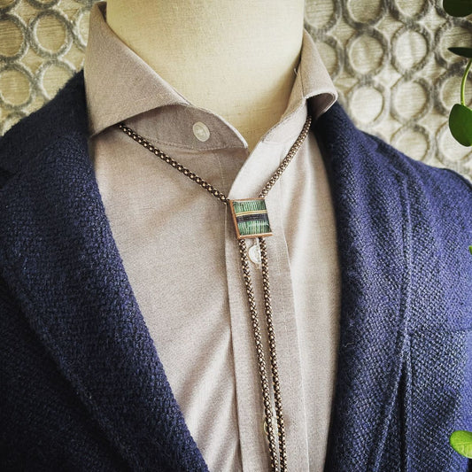 Silk Braid Bolo Tie Mizuhiki Green TAMARUSAN