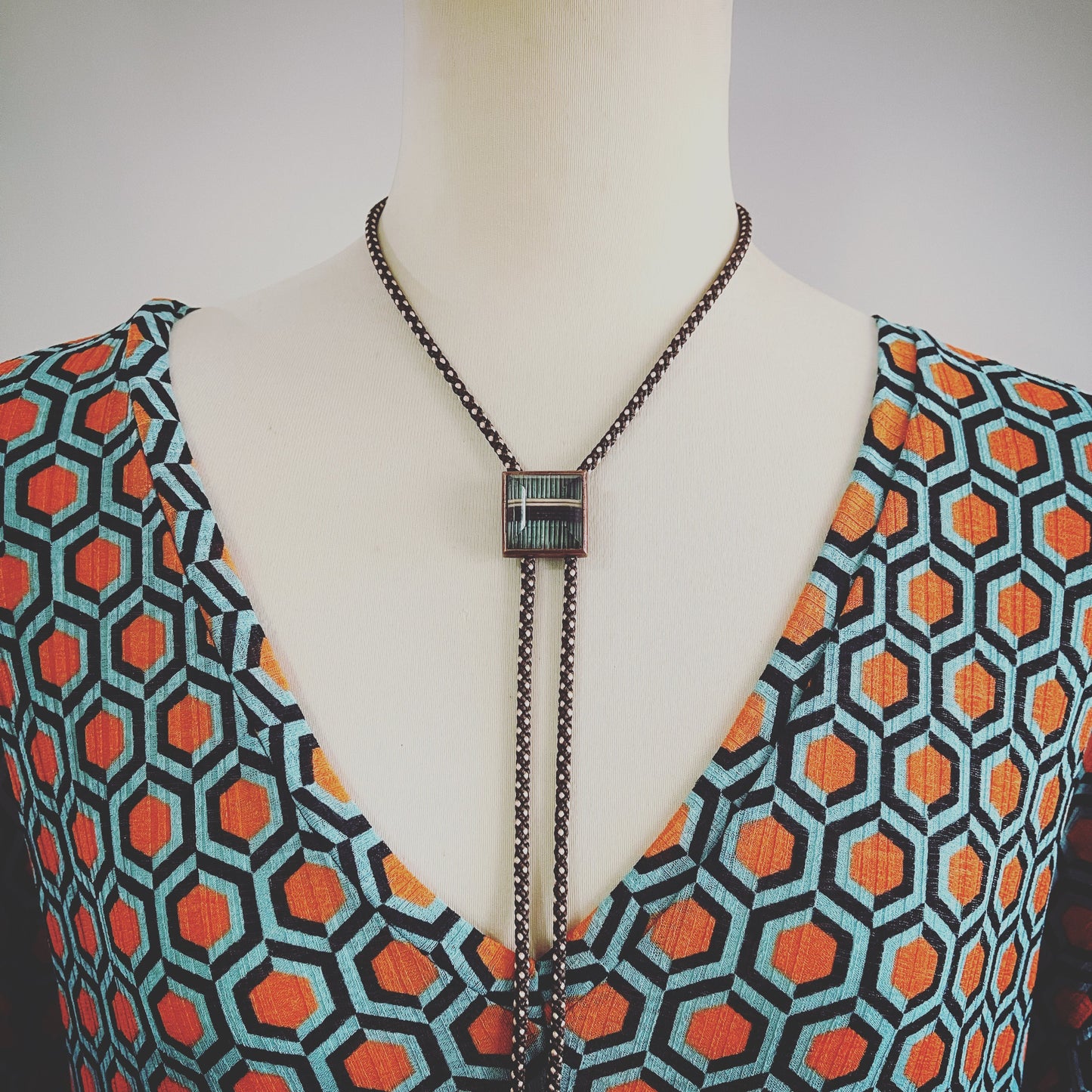 Silk Braid Bolo Tie Mizuhiki Green TAMARUSAN