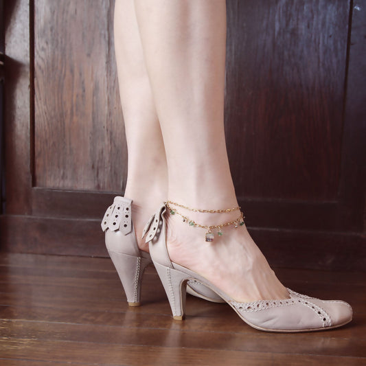 Anklet Rainbow Purple Bell Gold TAMARUSAN