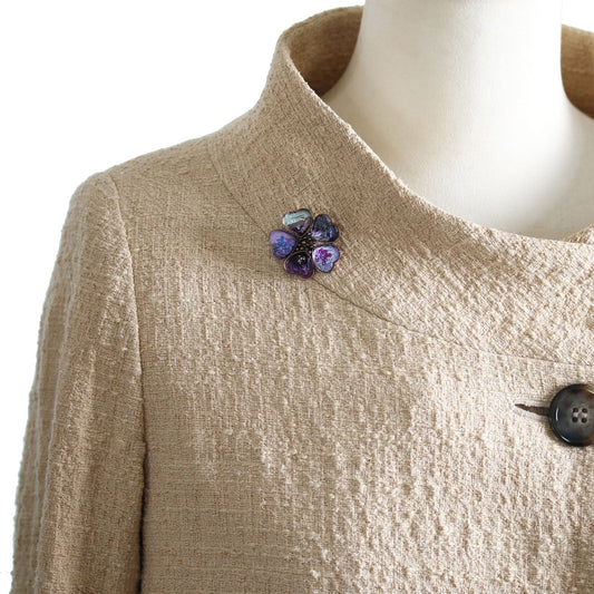 Brooch Purple Flower Lightweight TAMARUSAN