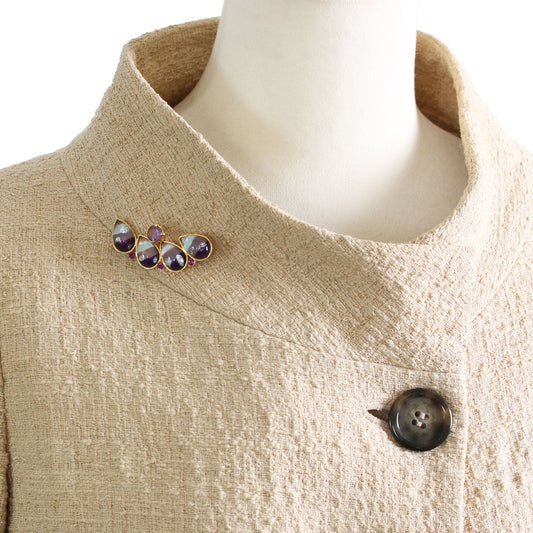 Brooch Purple Rainbow Amethyst TAMARUSAN