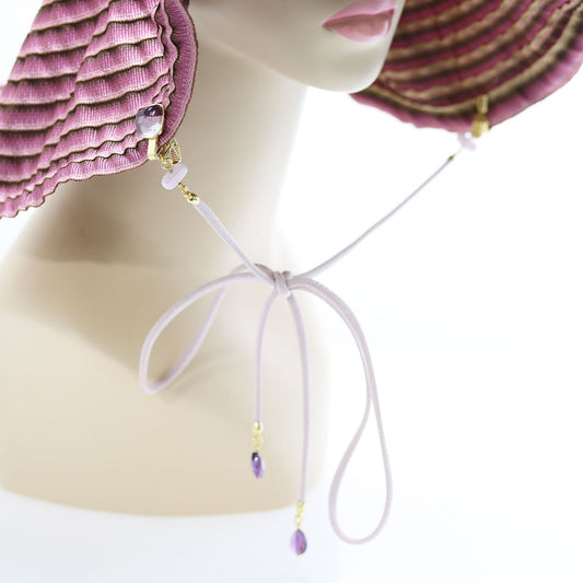 Hat Clips Ribbon Purple Amethyst TAMARUSAN