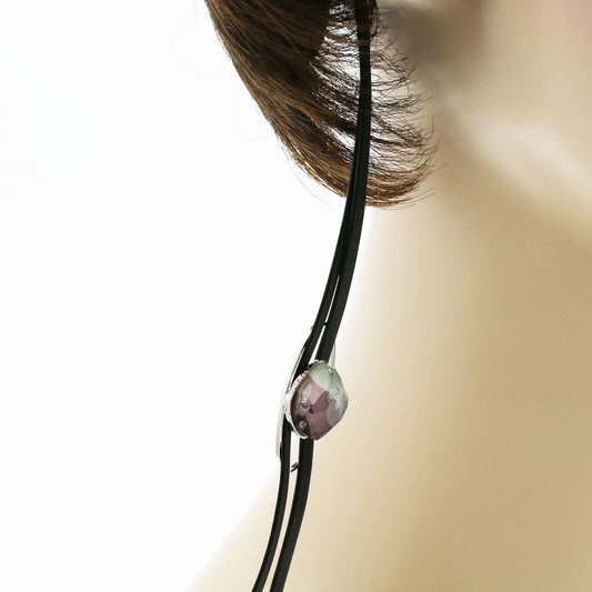 Eyeglass Chain Leather Purple Rainbow TAMARUSAN