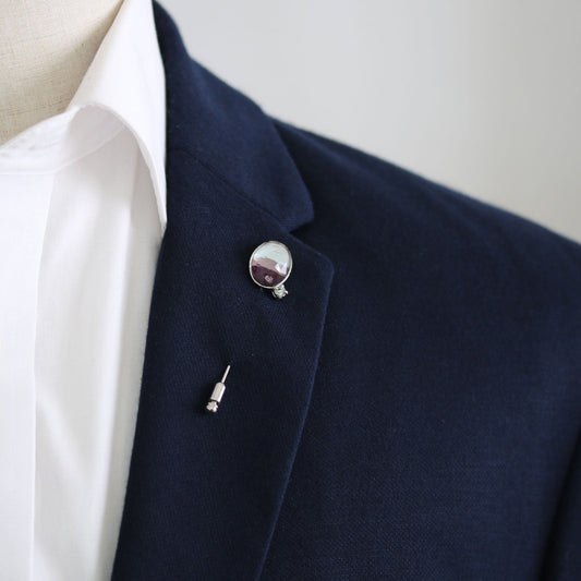 Simple Hatpin Blue Topaz Rainbow Purple TAMARUSAN