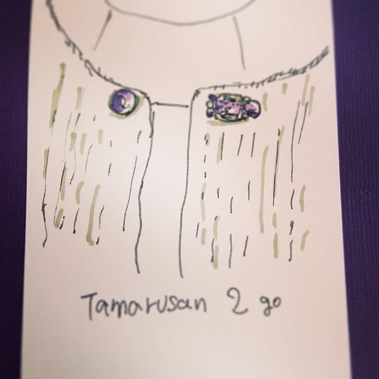 Ornamental Hatpin Purple Gold TAMARUSAN