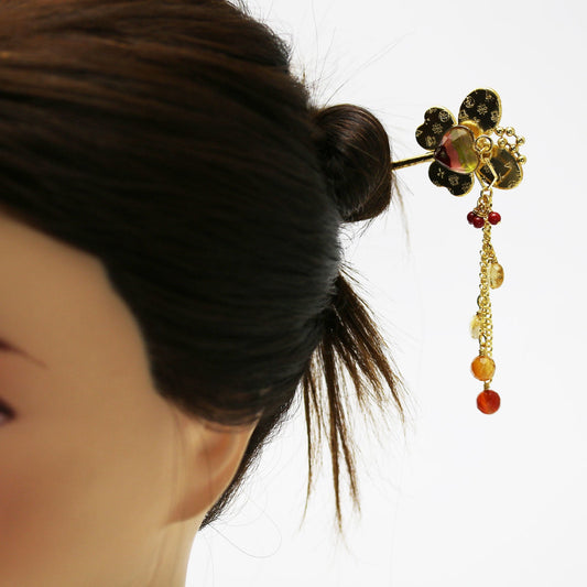 One Stick Hairpin Butterfly Rainbow Yellow TAMARUSAN