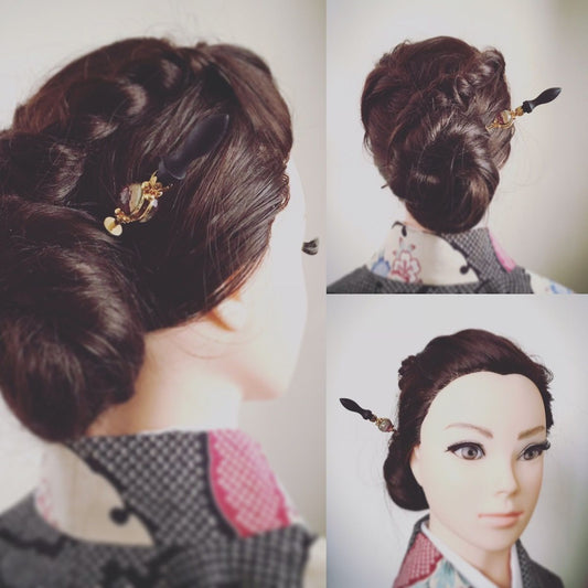 Changeable Ornament Hairpin Purple Wood TAMARUSAN