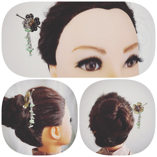 Changeable Ornament Hairpin Flower Purple TAMARUSAN