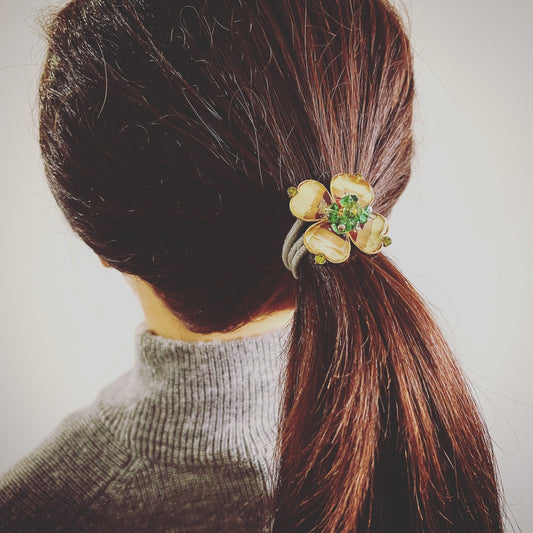 Gorgeous Hair Elastic Purple Rainbow Four-Leaf TAMARUSAN