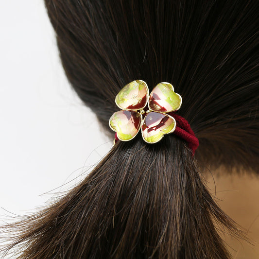 Gorgeous Hair Elastic Clover Rainbow Gold Yellow TAMARUSAN